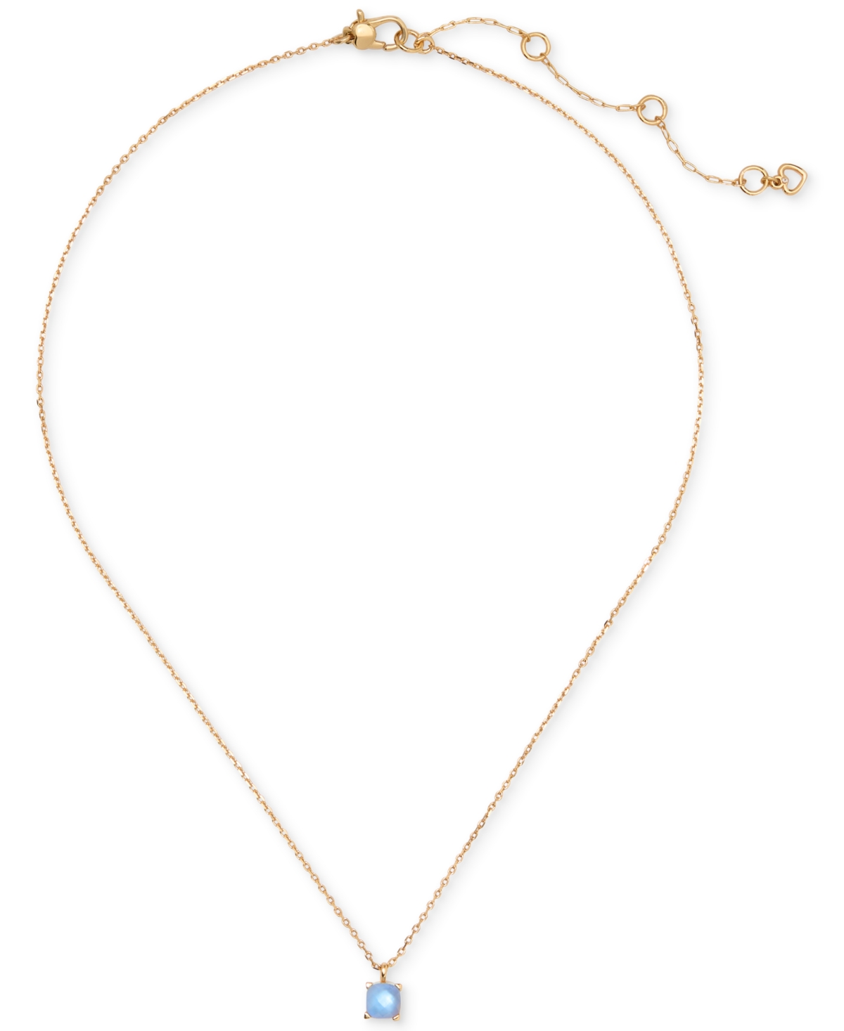 Kate Spade Gold-tone Cubic Zirconia Pendant Necklace, 16" + 3" Extender In Blue Gold.