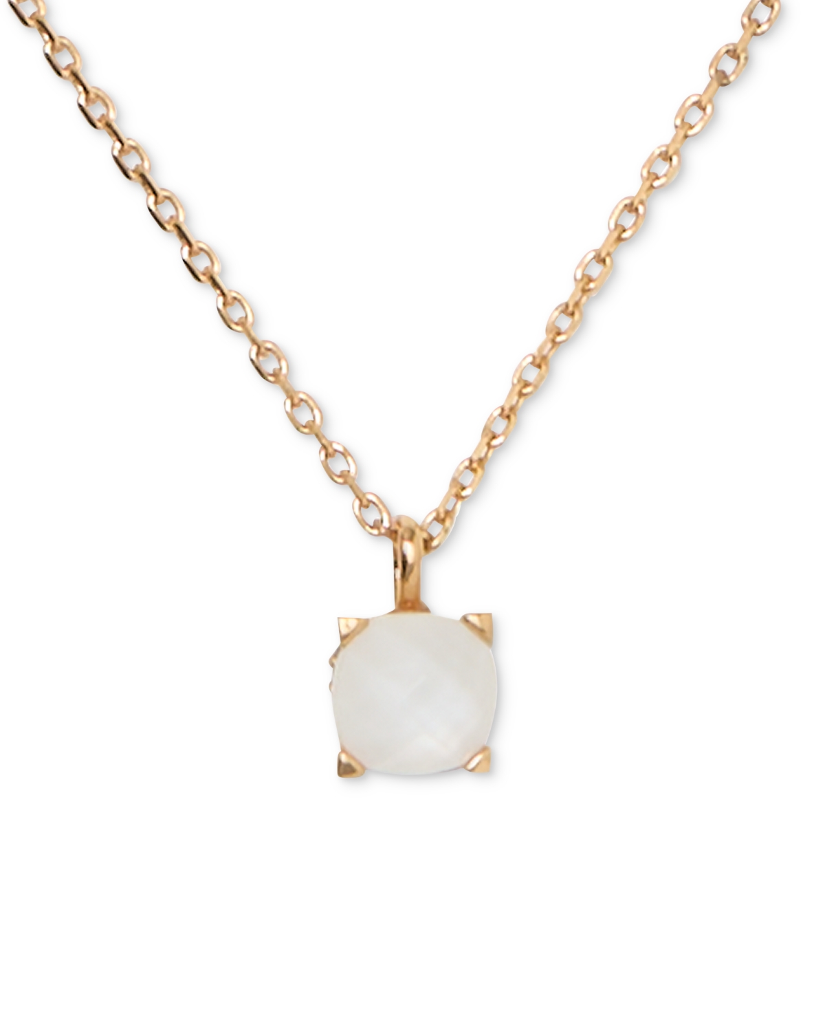 Kate Spade Gold-tone Cubic Zirconia Pendant Necklace, 16" + 3" Extender In Mother Of Pearl,gold