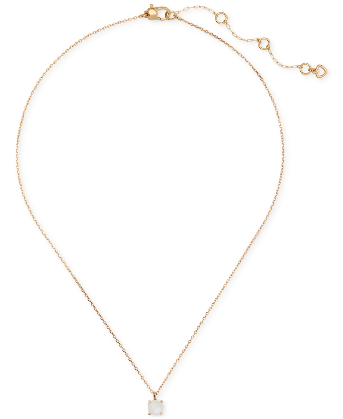 Kate Spade Gold-tone Cubic Zirconia Pendant Necklace, 16" + 3" Extender In Mother Of Pearl,gold