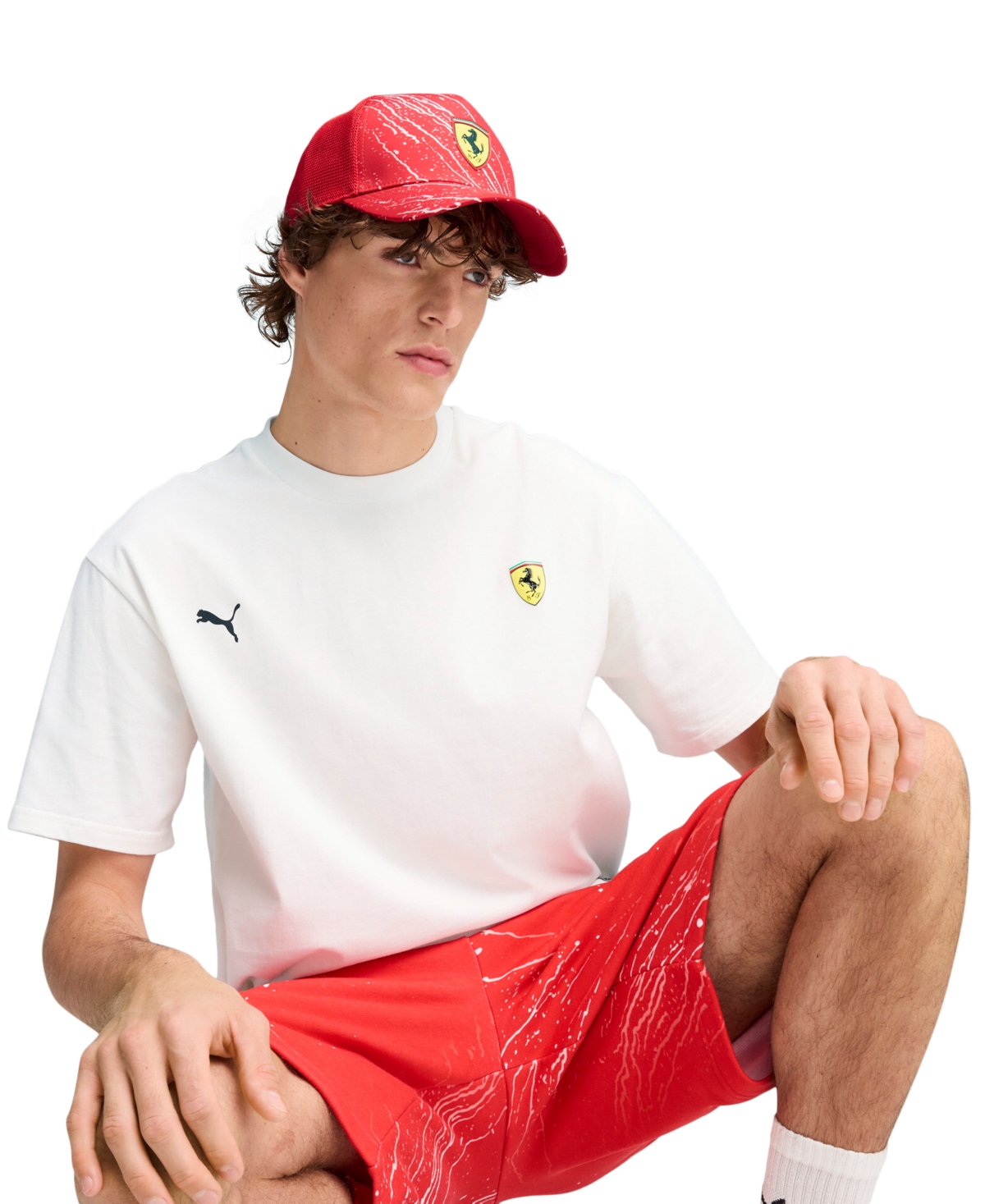 x Ferrari Race Color Logo Trucker Hat - Rosso Corsa