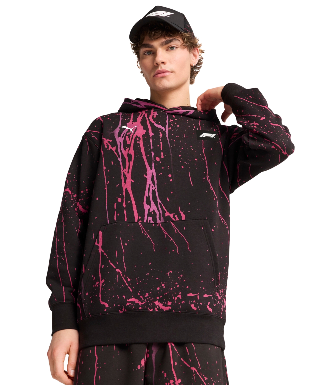 F1 Splatter Paint Trucker Cap - Puma Black
