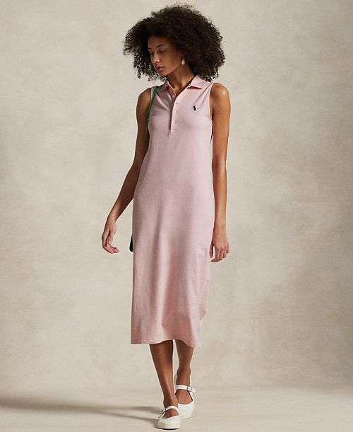 alfani Polo Ralph Lauren Women's Stretch-Cotton Sleeveless Polo Dress Women's Fashion Shoes & Accessories