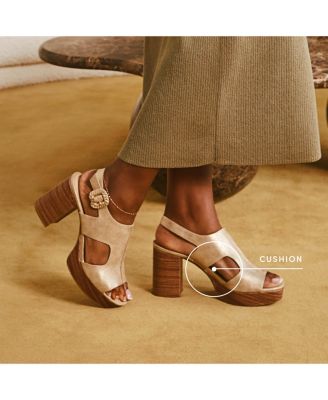 Women's Audra Open Square Toe Block Heel Platform Sandals