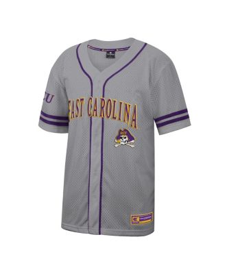 Men's Gray ECU Pirates Free Spirited Baseball Jersey