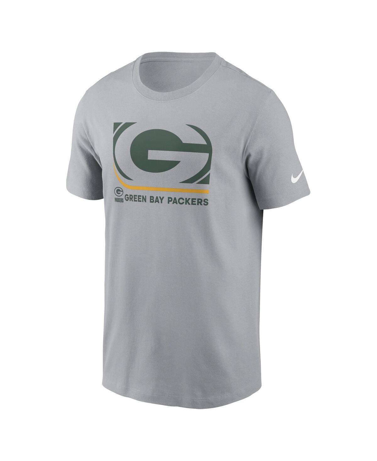 Nike Men's Gray Green Bay Packers Lockup Essential T-shirt In Gray