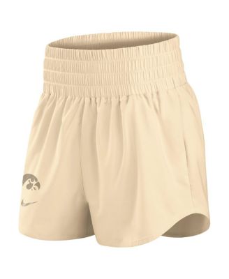 Women's Beige Iowa Hawkeyes Performance One High-Rise Shorts