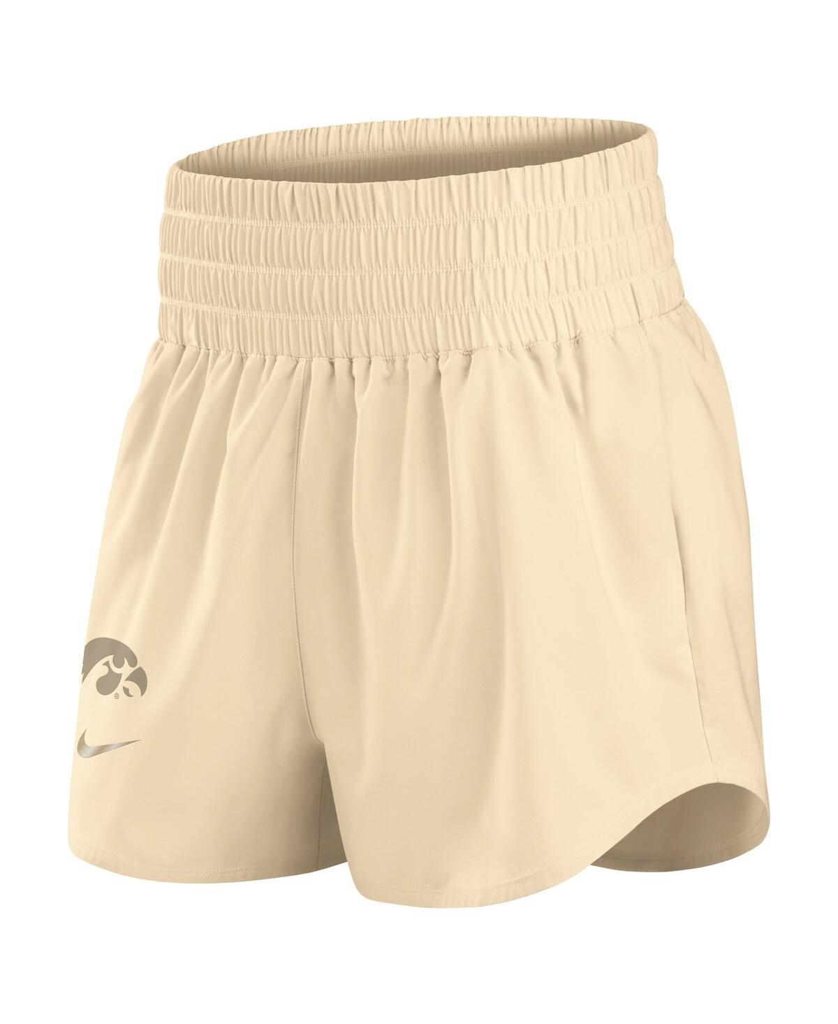 Nike Women's Beige Iowa Hawkeyes Performance One High-rise Shorts In Beige