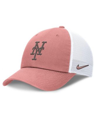 Nike - Men's Pink/White New York Mets Club Power Mesh Trucker Adjustable Hat
