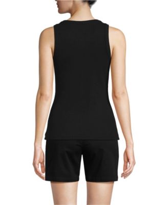 Women's Drapey Rib Fitted Henley Tank Top