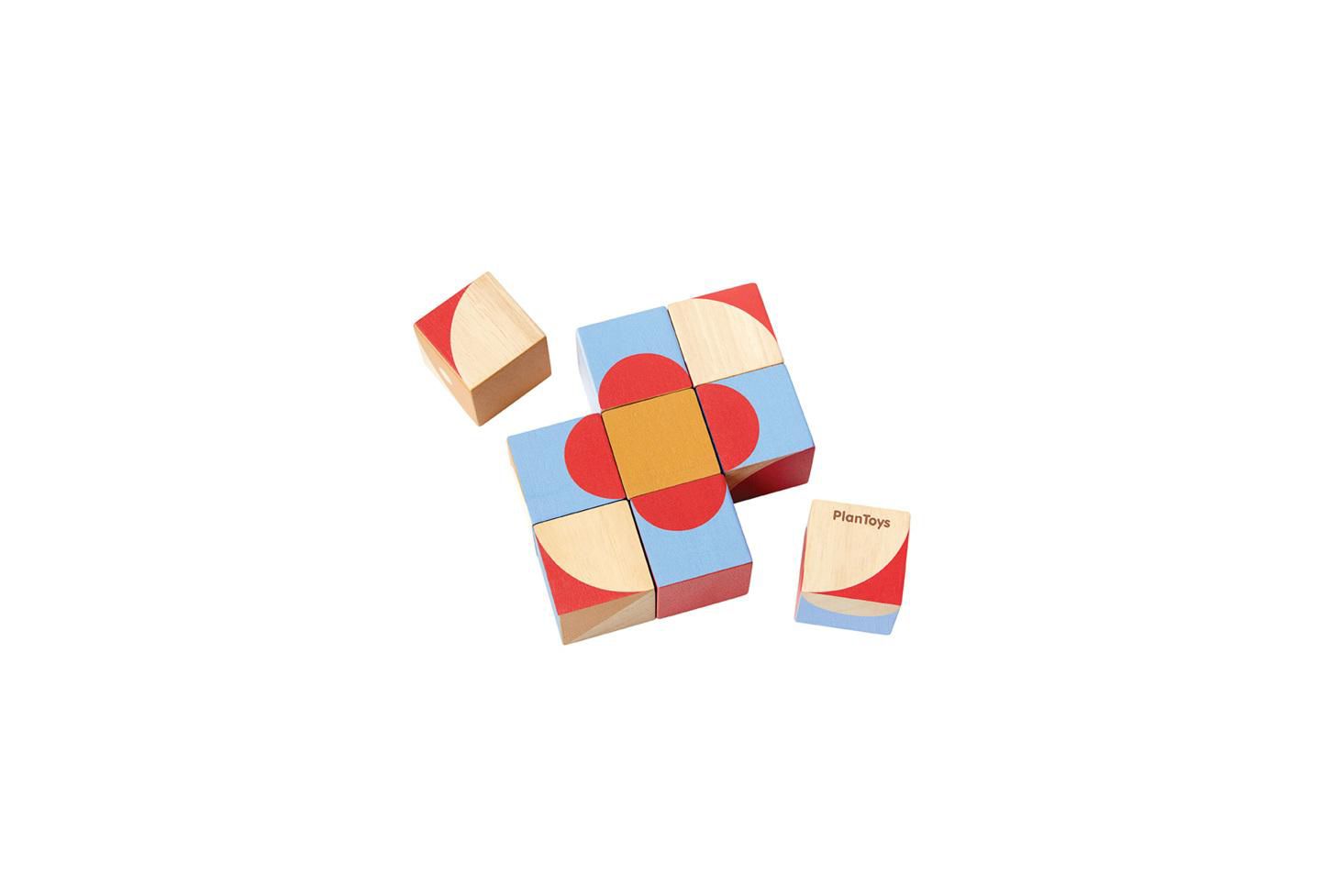 Детский пазл PlanToys Geo Pattern Cubes — фото 1
