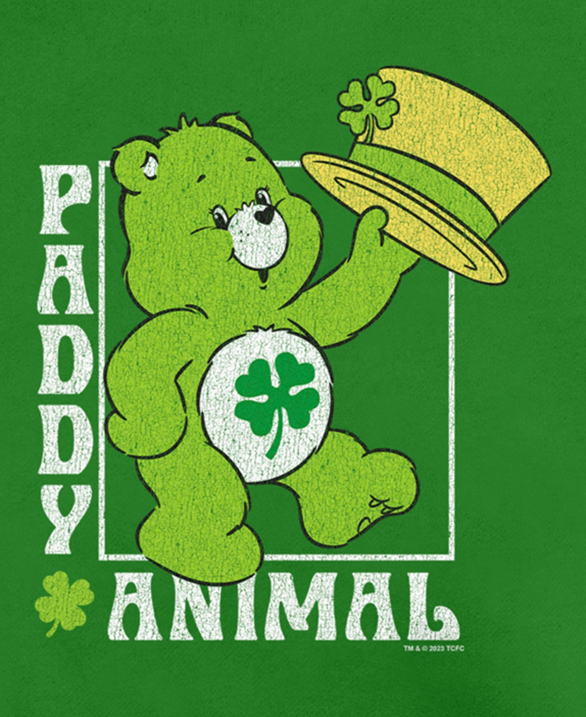 CARE BEARS MEN'S PADDY ANIMAL CREW FLEECE PULLOVER SWEATSHIRT 