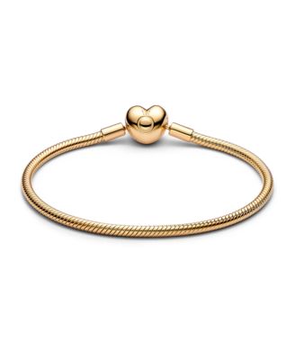Gold-Plated Moments Heart Clasp Snake Chain Bracelet