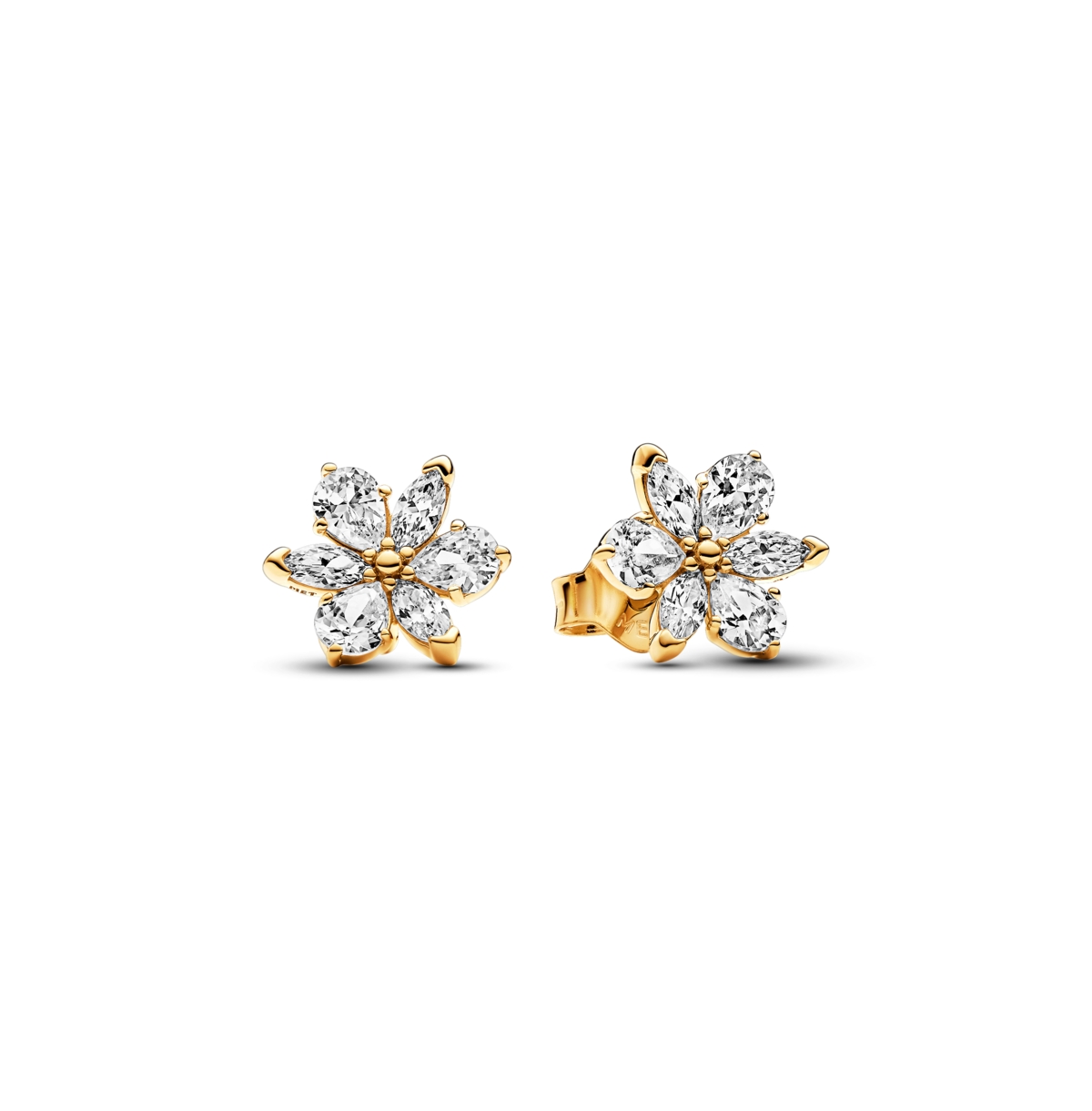 Sparkling Herbarium Cluster Stud Earrings - Gold