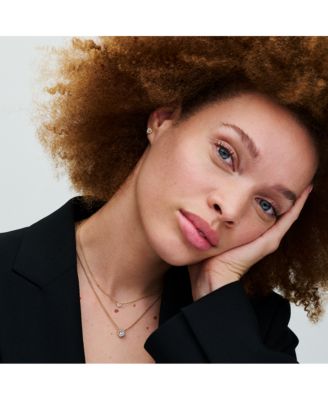 Gold-Plated Triple Stone Heart Collier Pendant Necklace