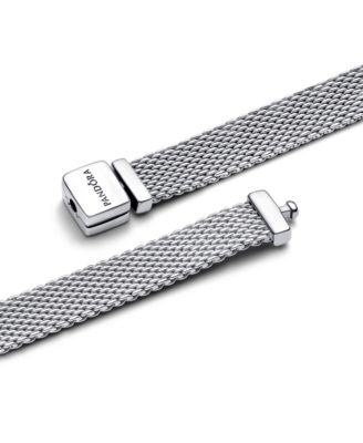 Pandora Sterling Silver Reflexions Mesh Bracelet - Macy's