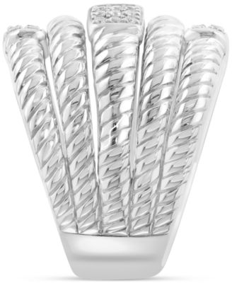 EFFY&reg; Diamond Multi-Row Statement Ring (1/3 ct. t.w.) in Sterling Silver