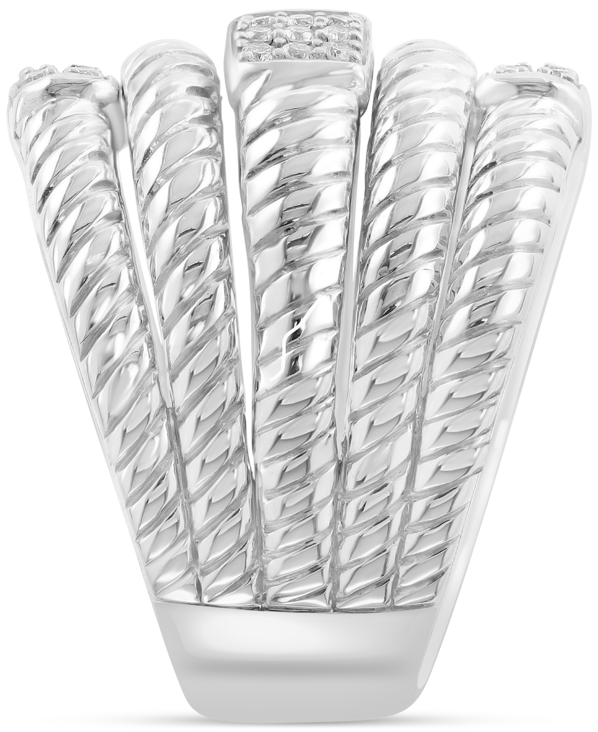 Effy Diamond Multi-Row Statement Ring (1/3 ct. t.w.) in Sterling Silver