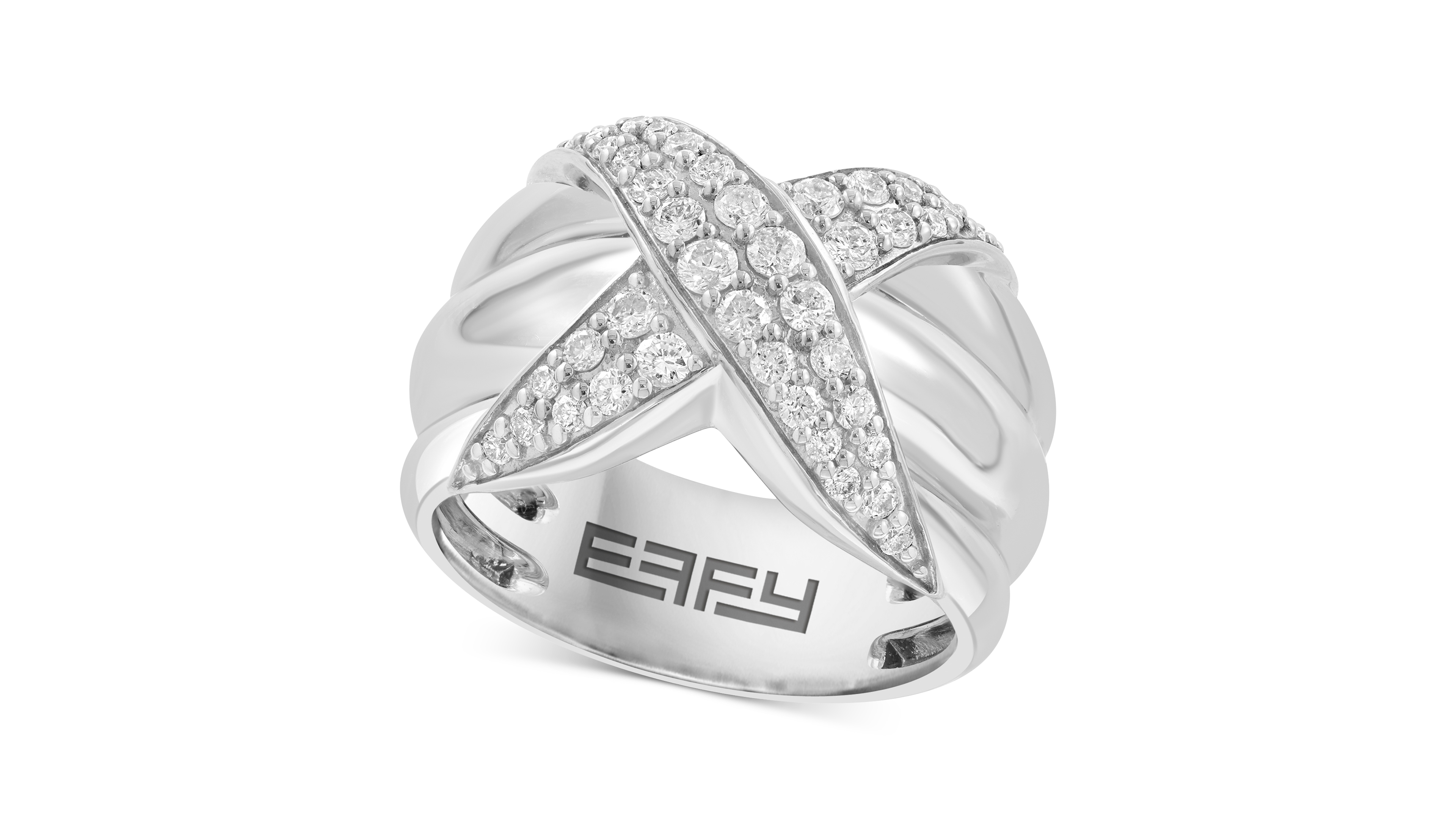 Effy Diamond Crossover Statement Ring (5/8 ct. t.w.) in Sterling Silver