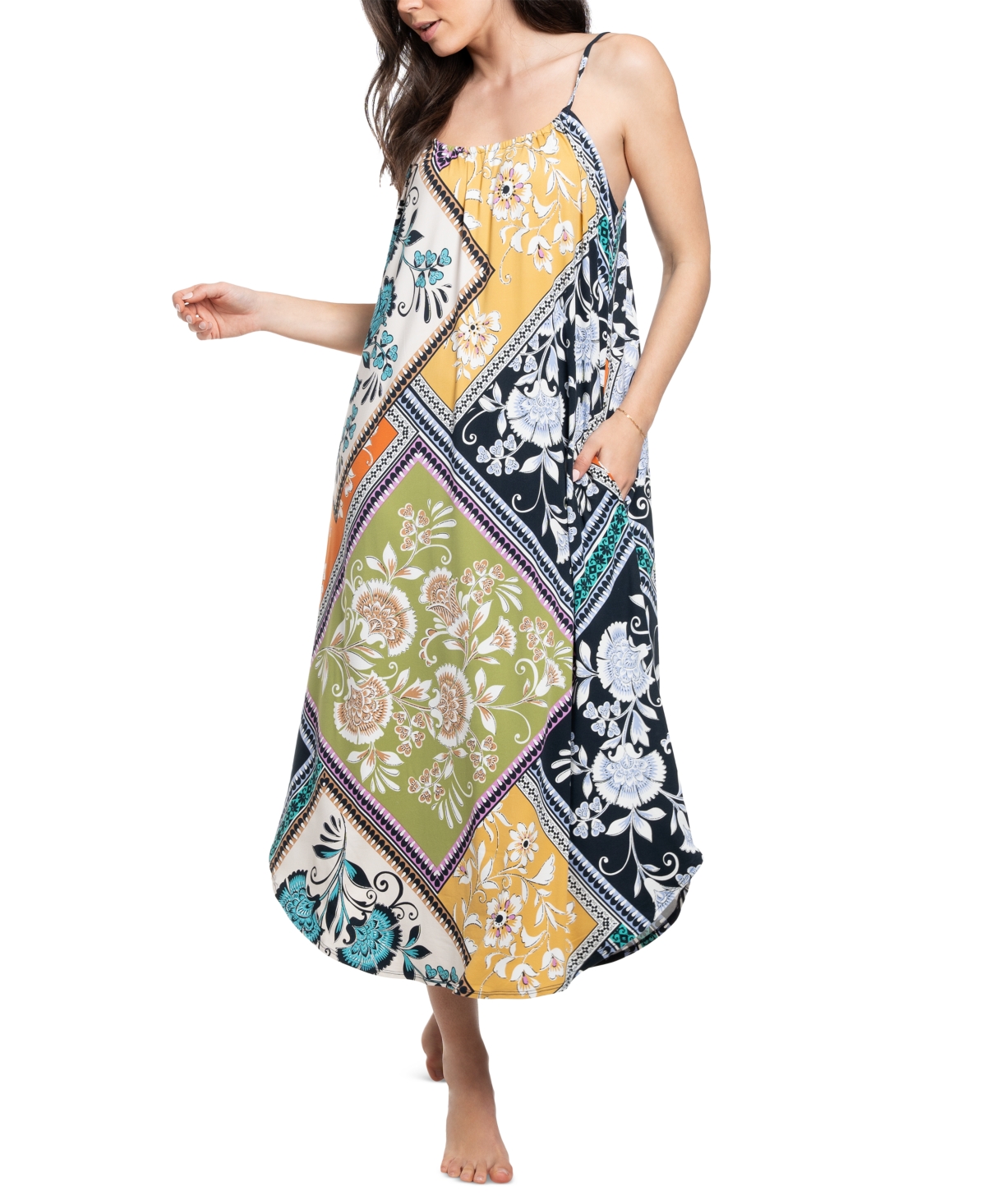 Linea Donatella Women's Delice Printed Maxi Nightgown