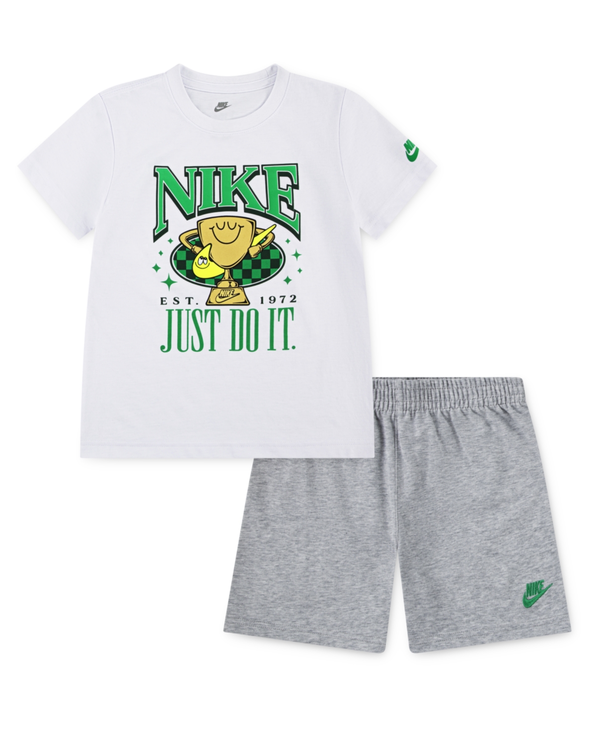 Nike Little Boys 2-Piece Ace Your Game Jersey and Shorts Set - Light smoke gray heather