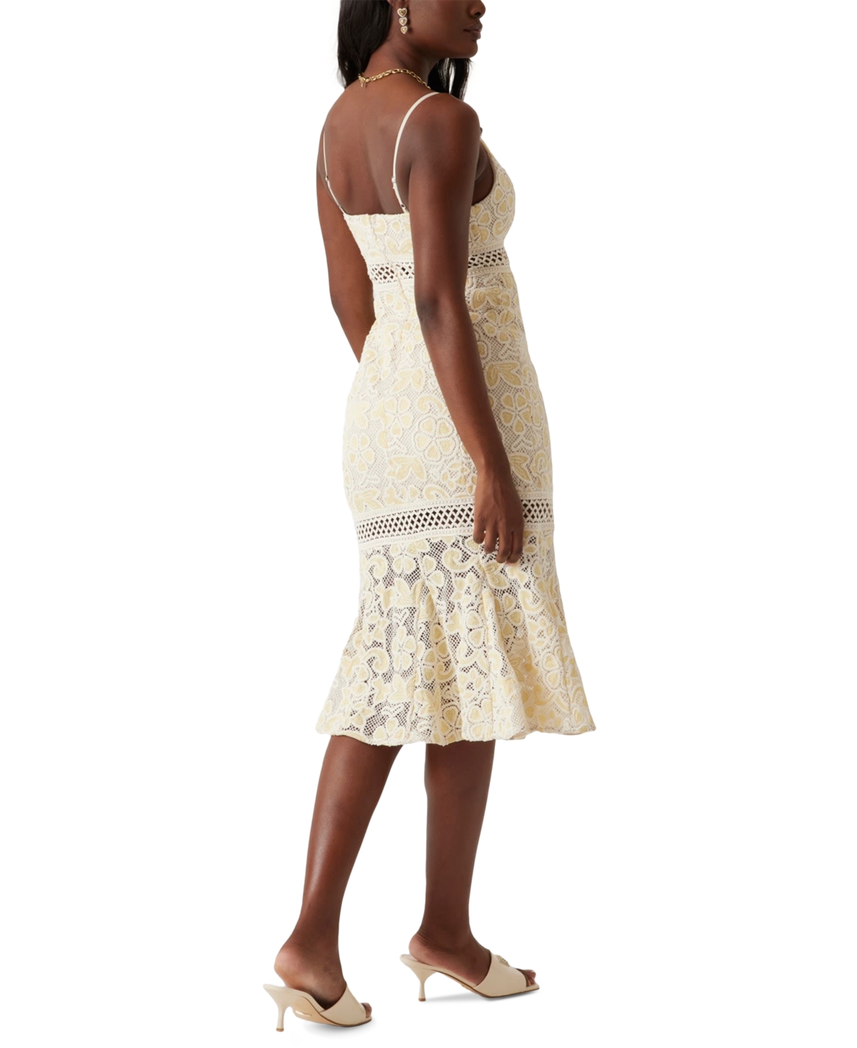 GUESS WOMEN'S CLARISE LACE SLEEVELESS MIDI DRESS 