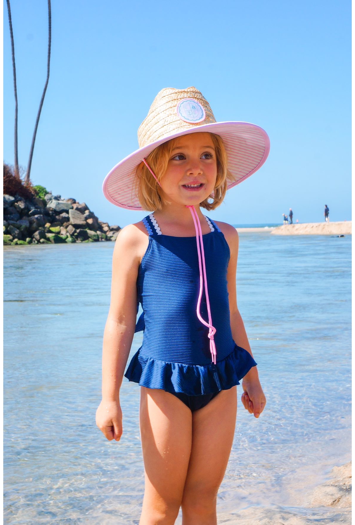Bits & Bows Girls Lifeguard Hat in Pink