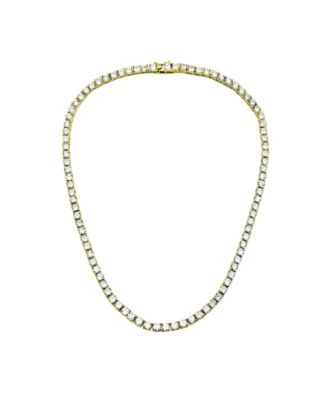Elegant Round Cubic Zirconia Slim 3MM Tennis Necklace