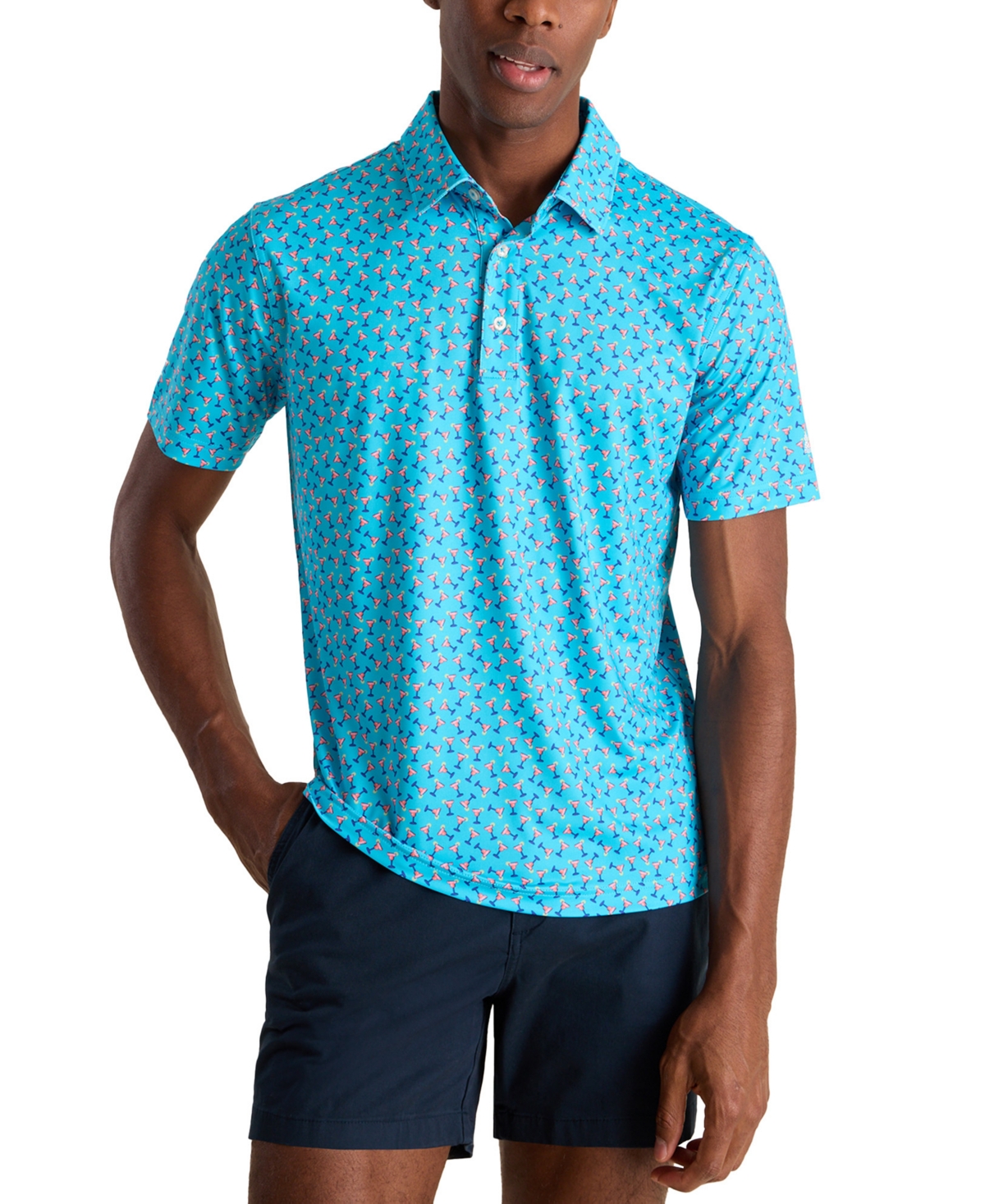Men's The Shaken, Not Stirred Performance Polo Shirt - Turquoise