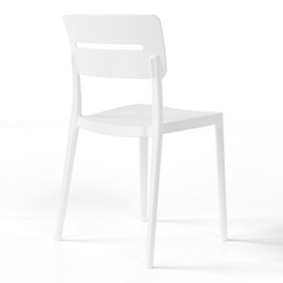 Modern 5-Piece Resin Patio Dining Table Set with Stackable Patio Dining Chairs