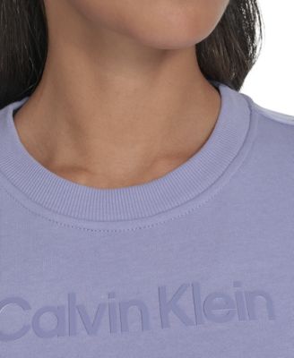 売れ筋商品|||カルバンクライン カットソー トップス レディース Women's French Terry 2-Tone Logo Crop T-Shirt Persian Violet Calvin Klein Women's French Terry 2-Tone Logo Crop T-Shirt