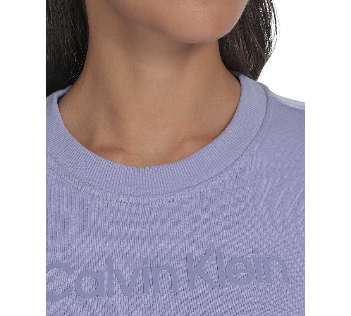 Shop Calvin Klein Performance Women's French Terry 2-tone Logo Crop T-shirt