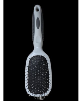 Beige Double-Sided Oval Grooming Brush, Eco-Friendly Pet Brush for Dogs and Cats