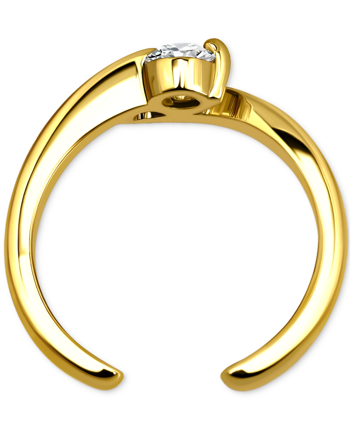 GIANI BERNINI CUBIC ZIRCONIA BYPASS ADJUSTABLE TOE RING IN STERLING SILVER (ALSO IN 18K GOLD-PLATED STERLING SILVE 