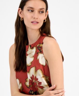 Women's Printed Sleeveless Midi Dress