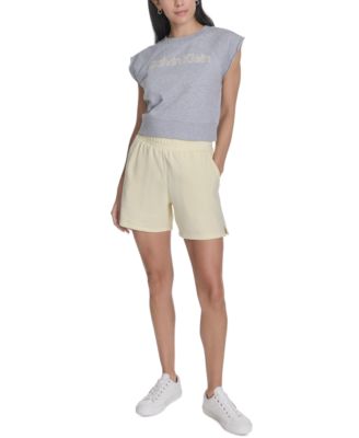 Women's Sleeveless Puff-Logo Cropped Top