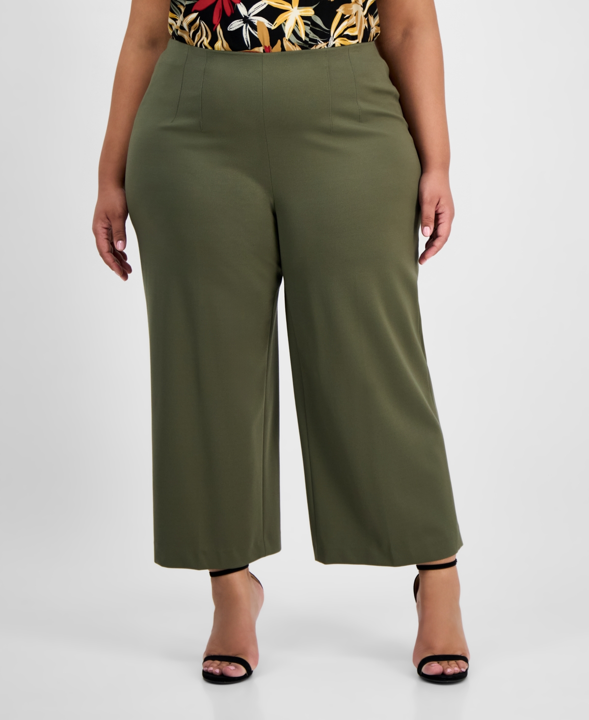 Anne Klein Plus Size Pull-on High-rise Pants