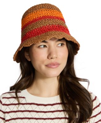 Scallop-Edge Crochet Striped Cloche