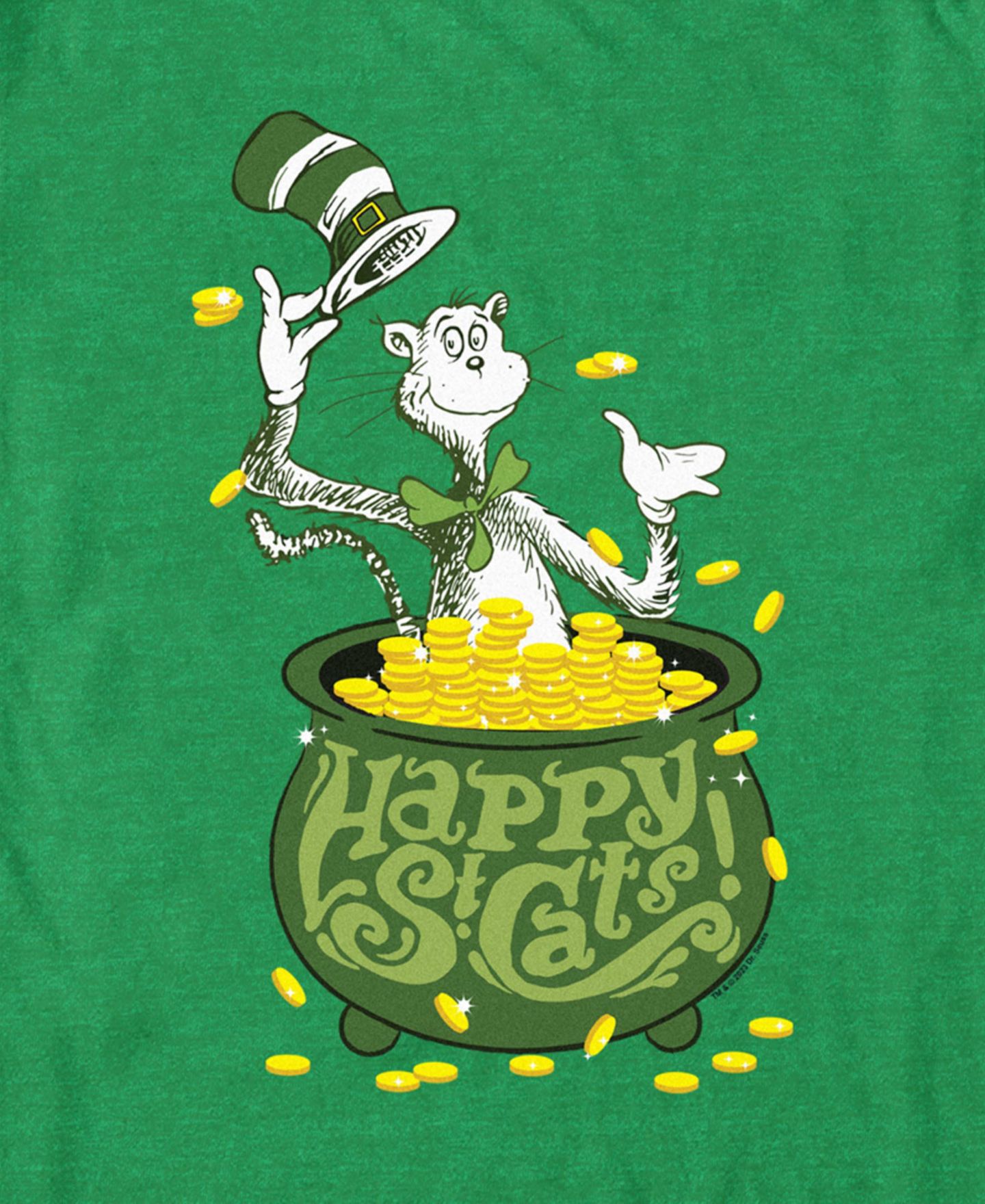 Мужская футболка Dr. Seuss Happy St Cats Short Sleeve, цвет: Меланжевый — фото 3