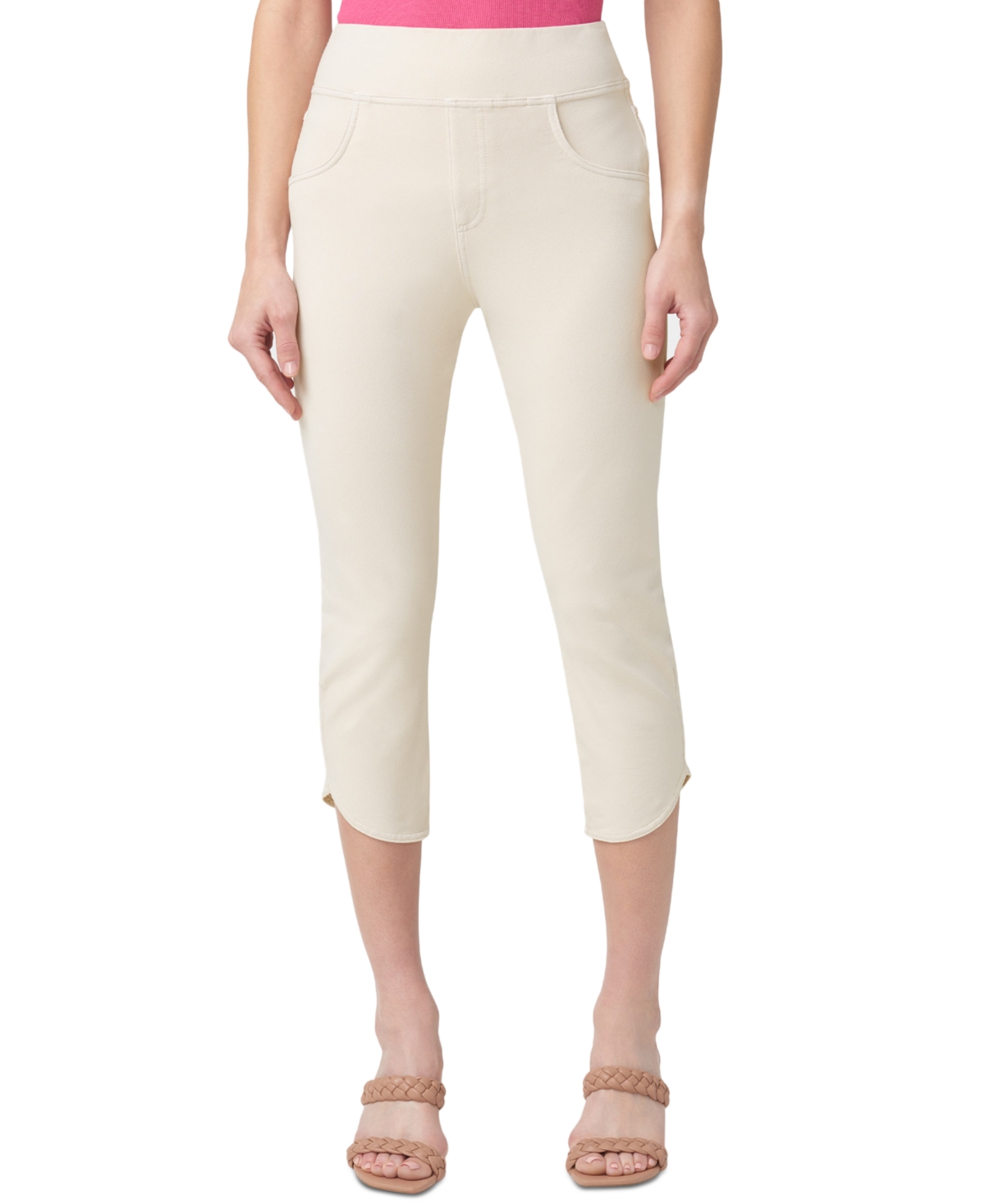 Hue Women's Game Changing Tulip-hem Denim Capri Leggings In Pumice Stone