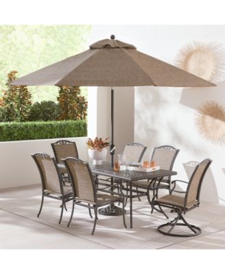 Agio - Wythburn Outdoor Dining 7pc Set (72"x38" Table & 4 Filigree Sling Dining Chairs & 2 Filigree Sling Swivel Chairs)