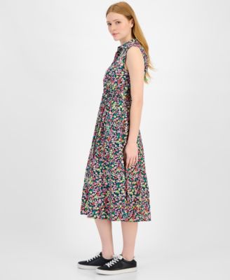 Women's Floral Lace-Trim Shirtdress