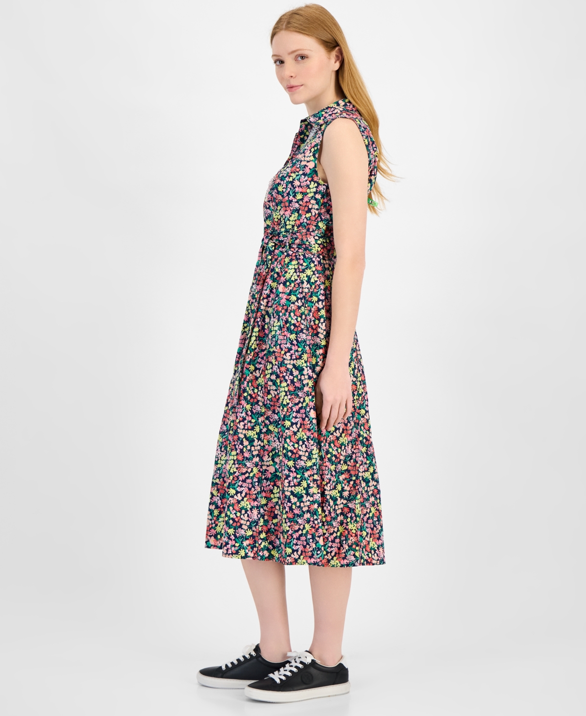 Tommy Hilfiger Women's Floral Lace-Trim Shirtdress