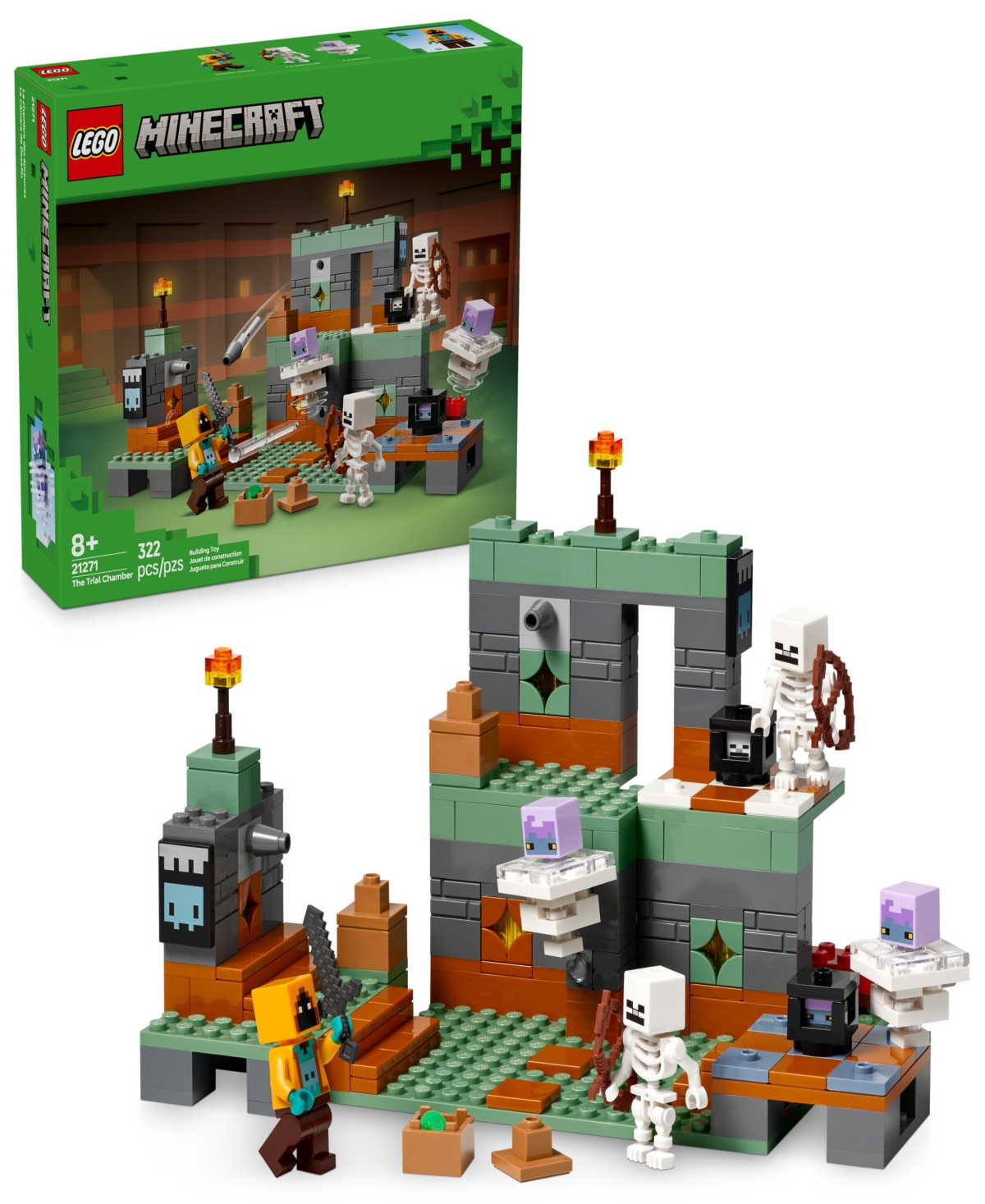 Lego Minecraft The Trial Chamber Building Set 21271, 322 Pieces In Multicolor