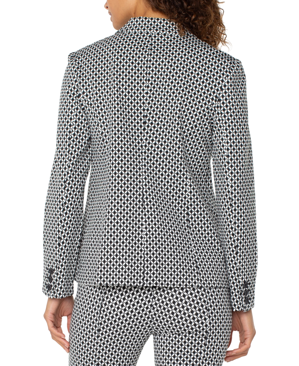Shop Liverpool Los Angeles Women's Printed One-button Blazer In Black,white Batik
