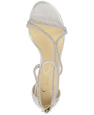 Women's Shiny Rhinestone Block-Heel Dress Sandals