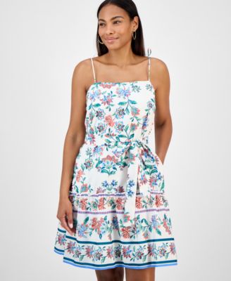 Women's Printed Sleeveless Fit & Flare Dress