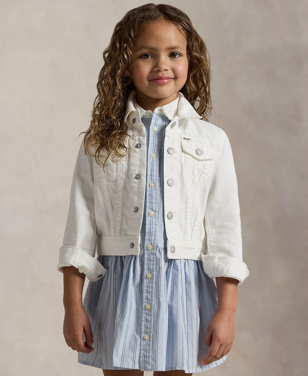 Polo Ralph Lauren Toddler And Little Girls Denim Trucker Jacket In Poe Wash V2