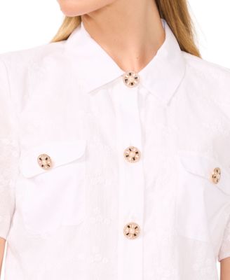 Women's Patch-Pocket Short-Sleeve Button Down Shirt