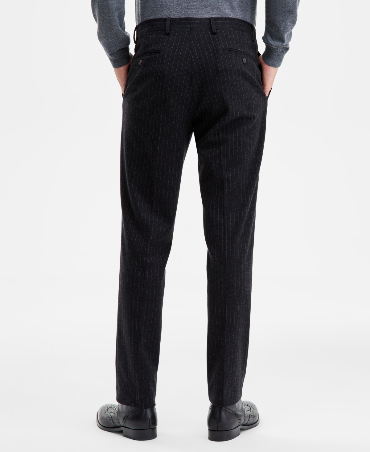 Tommy Hilfiger Men's Modern-fit Knit Pinstripe Suit Separate Pants In Black
