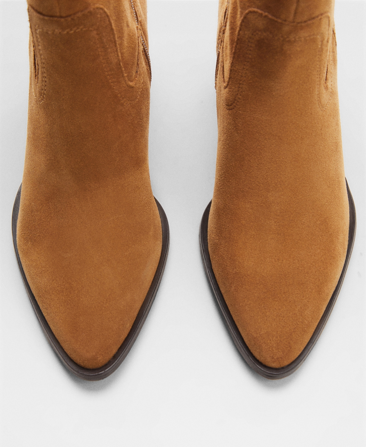Shop Mango Women's Suede Leather Boots In Brown